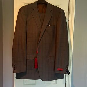 Men’s Renoir Grey Suit 42L 36 Waist unaltered. NWT